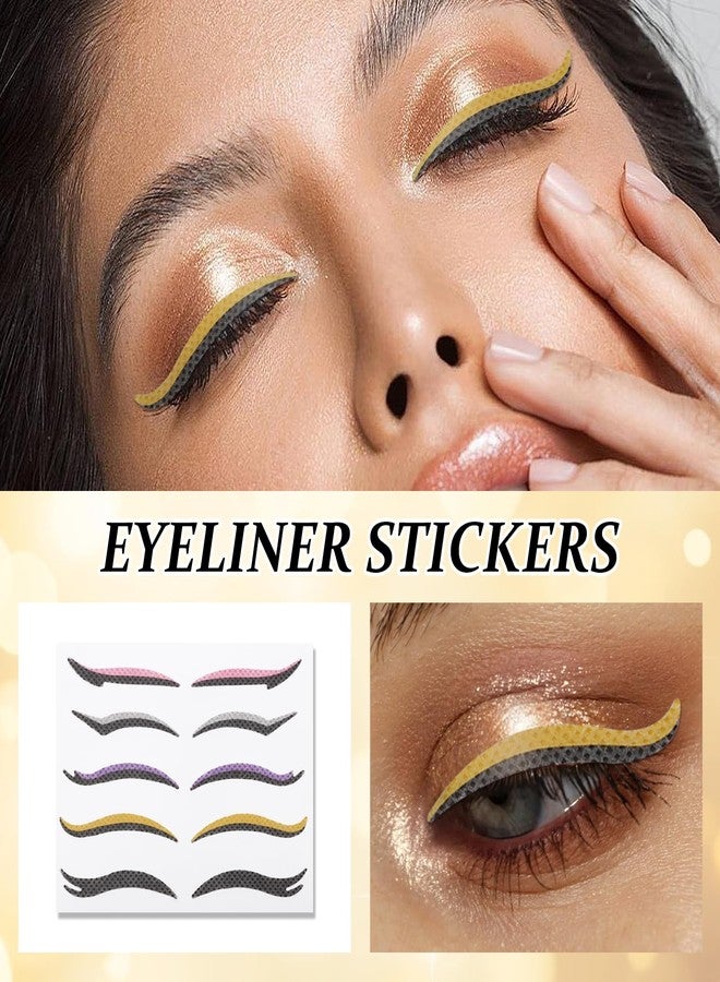 GEUUFEA Glitter Eyeliner Stickers, Eye Line Strip Sticker, Adhesive Eyeliner Stickers, Instant Eye Liner Decal, Waterproof Eye Makeup Paster for Eyes Dress Up - Image 2